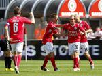 2-2. Efter 25 minutter var stillingen 2-2 på Silkeborg Stadion, efter Frank Hansen havde udlignet. 