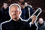 Talenter. Simon Bonde og Mike Spooner har samarbejdet om flere  tv-projekter. Her gør de reklame for ’P.I.S (Politiets Indsats Styrke)’. Arkivfoto: Jacob Ehrbahn 