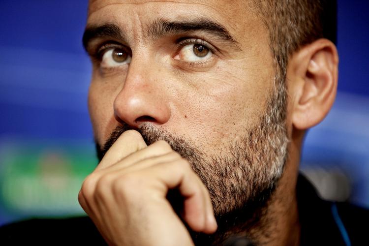 Taktiker. Barcelonas træner Josep Guardiola var med til pressemøde i Parken dagen inden Champions League-kampen mod FCK. . 