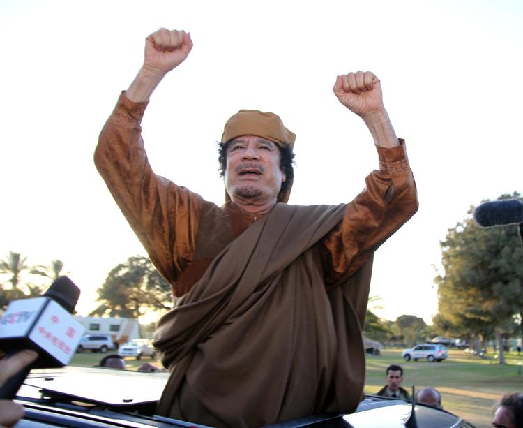 Fremtid. Moamar Gaddafi har flere gange været rygtet død og såret. Ifølge den libyske regering har han det godt. 