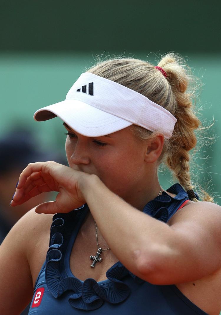 Taber. »Hun spillede rigtig godt. Hun vidste, hvad hun ville, og hun var bare for god«, siger Caroline Wozniacki. 
