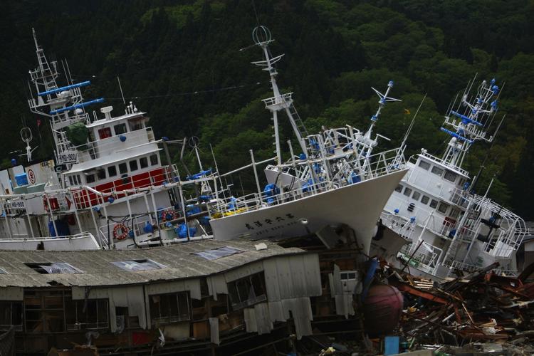 Fiskerbådene i Kesennuma kommer ikke i brug lige med det første. 