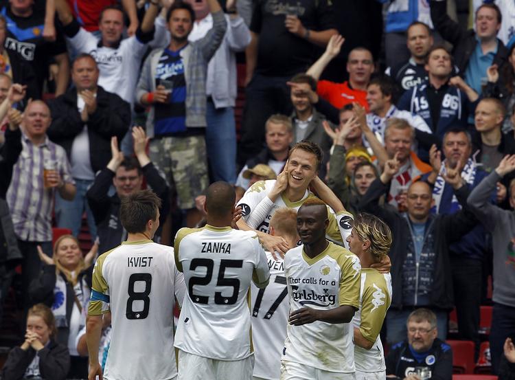 slut. Jesper Grønkjær sluttede karrieren for FC København med et flot mål mod spillerens gamle klub, AaB. 