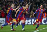 Trekløver. Ifølge den danske landstræner gør  (fra venstre) Andres Iniesta, Xavi Hernandez og Lionel Messi holdet fra FC Barcelona til »historiens bedste«. 