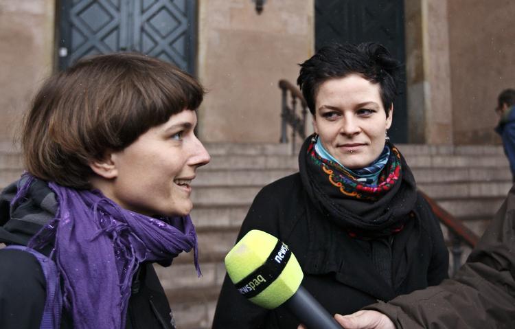 Talskvinder. Tannie Nyboe (t.v.) og Stine Gry Jonassen (t.h.) var talskvinder for klimanetværket Climate Justice Action under klimatopmødet i København i 2009. 