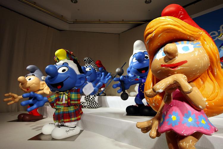 TEGNESERIE. Smølferne er nogle værre nogen, mener fransk forsker, der anser serien for at repræsentere totalitære og racistiske værdier. Foto af smølfefigurer i Belgien. 