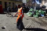 Skraldebjerg. Gårsdagens Distortion på Nørrebro førte tonsvis af skrald med sig. 