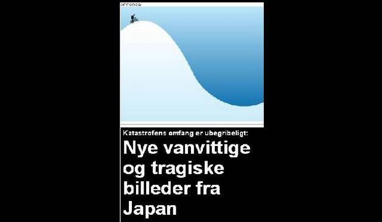 Wuhuuuu. Er det mon en ny form for ekstrem-surfing?, spørger Martin Bak. Måske. Eksemplet fra bt.dk er i hvert fald en smuk illustration af, hvor galt det kan gå, når bannerannoncer og artikler bliver blandet godt sammen. Selv om det fortaber sig i tågerne, hvad cykelmyggen på toppen af bakken egentlig reklamerer for. En perfekt start på ny omgang 'Når internetannoncer er rigtig skidt placeret'. 