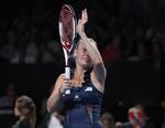 Sejr. Caroline Wozniacki besejrede i en ikke helt fyldt Farum Arena amerikanske Irina Falconi. 