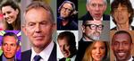 Hacking. Tidligere premierminister Tony Blair er angiveligt blandt ofrene for aflytninger foretaget af den Murdoch-ejede tabloidavis News of The World. På billedet ses fra øverst i venstre hjørne Kate Middleton, Tony Blair, Eric Clapton, Jack Straw, Mick Jagger, Gary Lineker, Alastair Campbell, Sienna Miller og Linford Christie. 