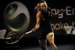 Overlegen. Caroline Wozniacki havde ingen problemer med at besejre italienske Brianti i kvartfinalen i Farum. 