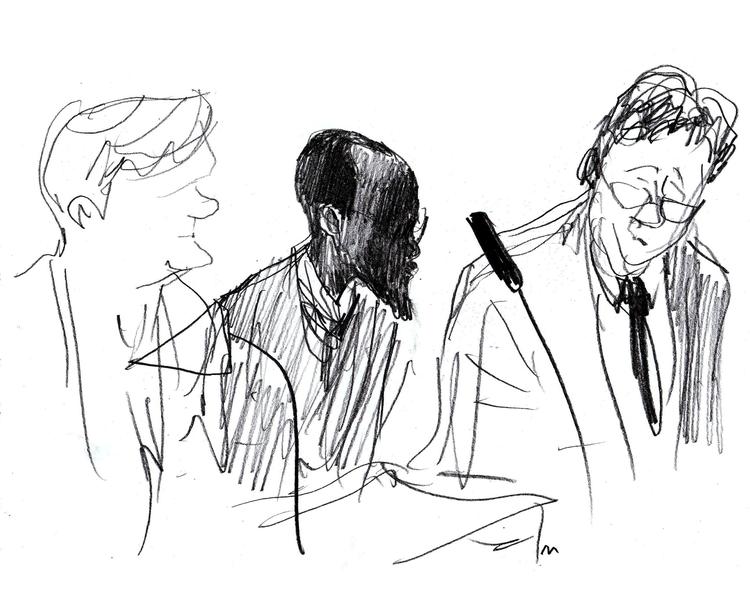 The appeal case begins in connection with an attack against Kurt Westergaard in January 2010. Archive drawing from the lower court. 