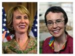 Bedring. AP har sammensat denne kollage af billeder af Giffords før (tv.) og efter skyderiet. 
