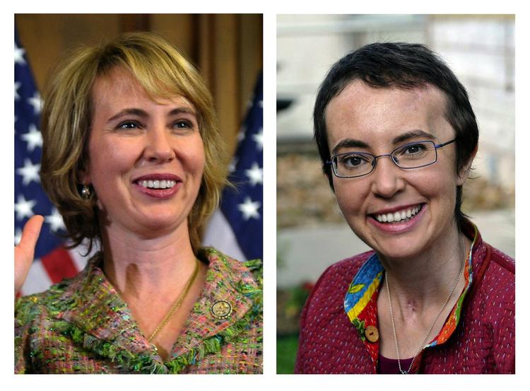Bedring. AP har sammensat denne kollage af billeder af Giffords før (tv.) og efter skyderiet. 
