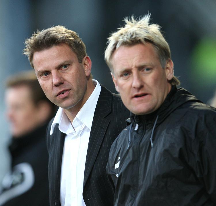 Søren Frederiksen er den nye chef i Viborg efterfyringen af  Hans Eklund (bagerst) tidligere i denne uge. Arkivfoto. 