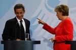 Topmøde. »Husk nu, hvad vi aftalte!«. Angela Merkel og Nicholas Sarkozy efter mødet i Berlin i dag. 