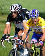 Etape8. Damiano Cunego fra team Lampre-ISD og Frank Schleck fra Team Leopard-Trek på dagens 167 kilometer lange etape. 