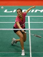 Nederlag. I går slog hun verdensranglistens nummer 1, men  i dag måtte Tine Baun bøje sig for endnu en dygtig kineser i finalen ved Super Serie-turneringen i Singapore Open. 