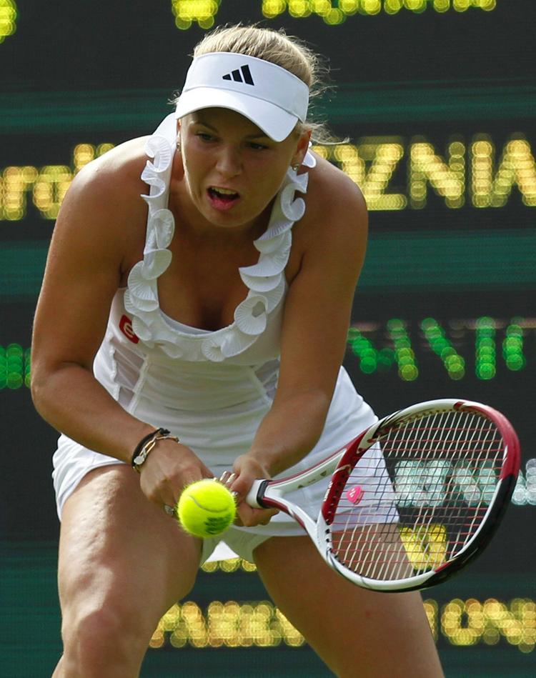 Vinder. Efter en times spil sammenlagt var Wozniacki videre i turneringen. 