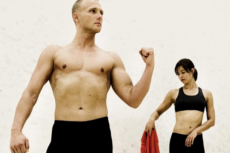 Jesper Friis Nielsen, der er i 2005 var receptionsleder i Fitness DK, og Dorte Treppendahl, der i 2005 var fysioterapeut og instruktør hos Fitness DK. Arkivfot fra 2005. 