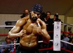 trimmet. David Haye tager imod pressen i sit træningscenter. Lørdag står englænderen i ringen over for den ukrainske kæmpe Vladimir Klitschko. 