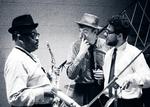 jazz. Ben Webster, Niels Jørgen Steen og Arnvid Meyer i pladestudiet i 1965. Foto fra bogen: Jan Persson