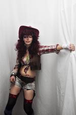 Pernille "Penny Lane", 23, læser til snedker. Pernille er klædt ud som "white trash girl." 