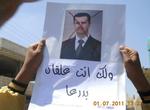 Oprør. Mange steder i Syrien er folk gået på gaderne i protest mod præsidenten, Bashar al-Assad. Dette billede er taget med mobiltelefon og videreformidlet af AP. 