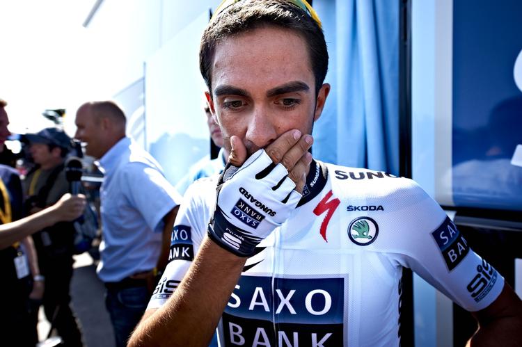 Nedtur. Alberto Contador og Saxo Bank-Sungard starter som første mandskab på søndagens hodkørsel. 