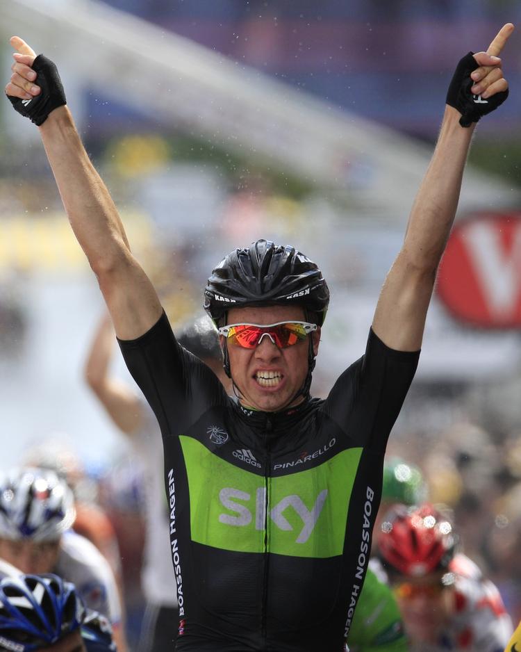 Sejr. Edvald Boasson Hagen har tidligere vundet en etape i Giro d'Italia, men intet overgår en etapetriumf i Tour de France. 