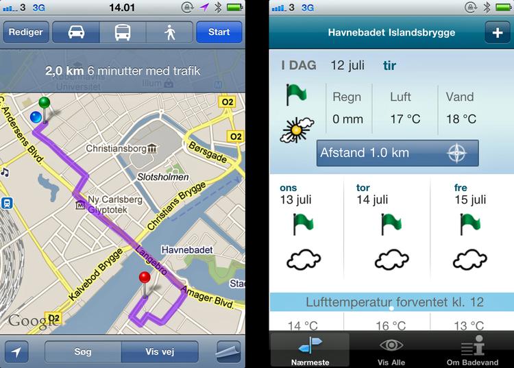 BADEVAND. Få styr på vandkvalitet - og temperatur - og find vejen til nærmeste bademulighed langs Øresund med ny app. 