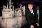 Rupert Grint til premiere i New York foran en kage med form som Hogwarts. 