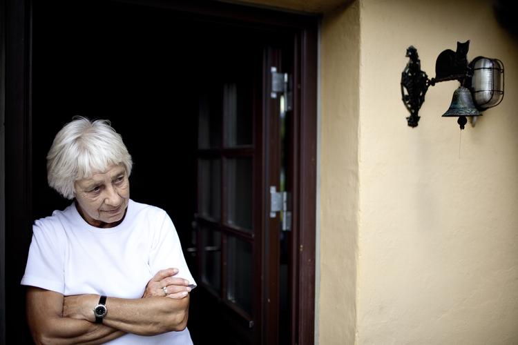 Mern. Tidligere dagplejemor Eia Hansen er genbo til den gård, hvor de tiltalte plejeforældre boede. 