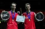 Triumf. Mathias Boe og Carsten Mogensen kan krone en flot sæson, hvor de allerede har vundet All England, med VM-titlen i næste måned. 