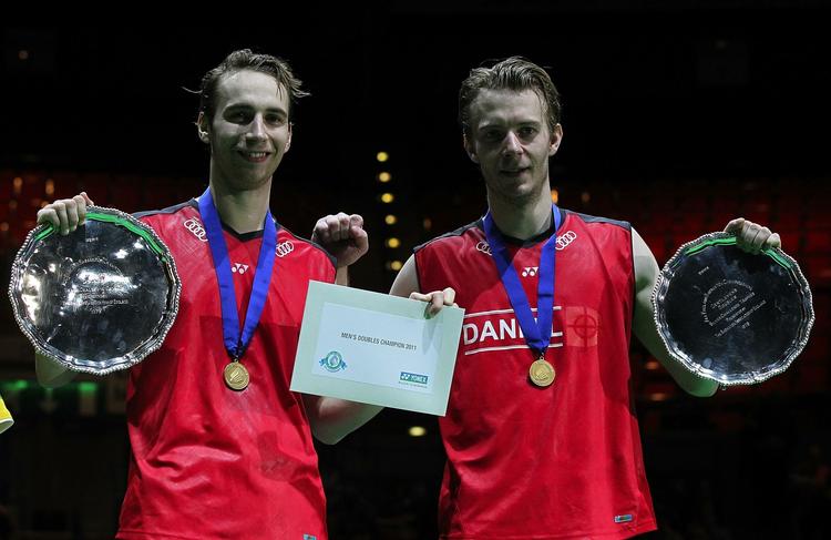 Triumf. Mathias Boe og Carsten Mogensen kan krone en flot sæson, hvor de allerede har vundet All England, med VM-titlen i næste måned. 