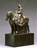 Bronze. I 1897 fik Anne Marie Carl-Nielsen støbt denne statuette i bronze af dronning Margrete I, som først blev realiseret i stort format længe efter kunstnerens død. Tilhører Odense Bys Museer. 