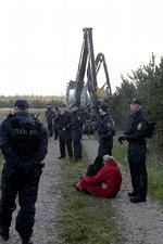 Politi rydder klitplantage for aktivister