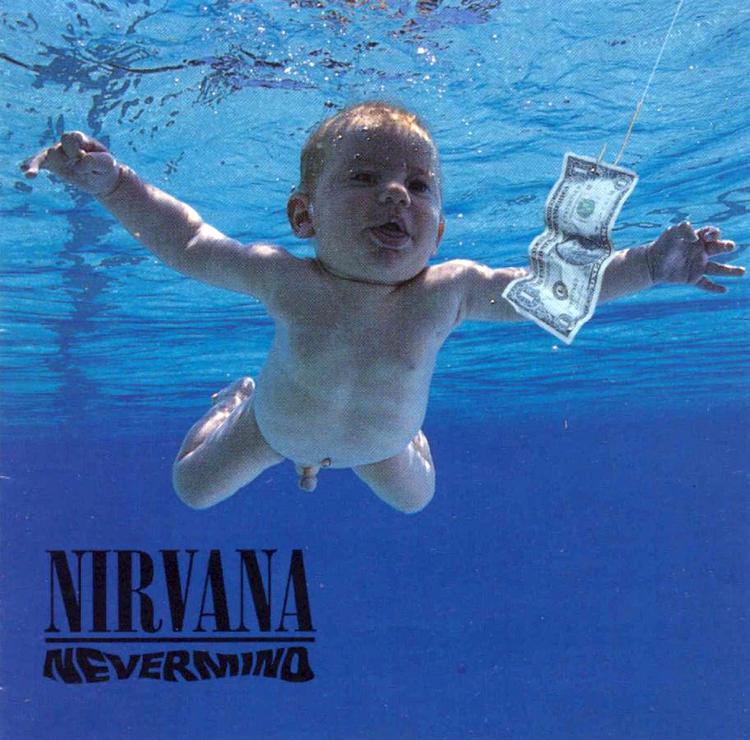 Verdensberømt. For meget? 'Nevermind'-coveret fra 1991 med pengeseddel, krog og baby. Arkivfoto 