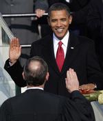 Løfterigt. Barack Obama aflagde ed som præsident den 20. januar 2008. Siden er den idealistiske præsident blevet mødt af nogle meget reelle problemer. 
