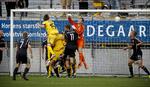 Føring. Horsens' Lasse Kryger åbnede målfesten i Superligaen mod AaB. 