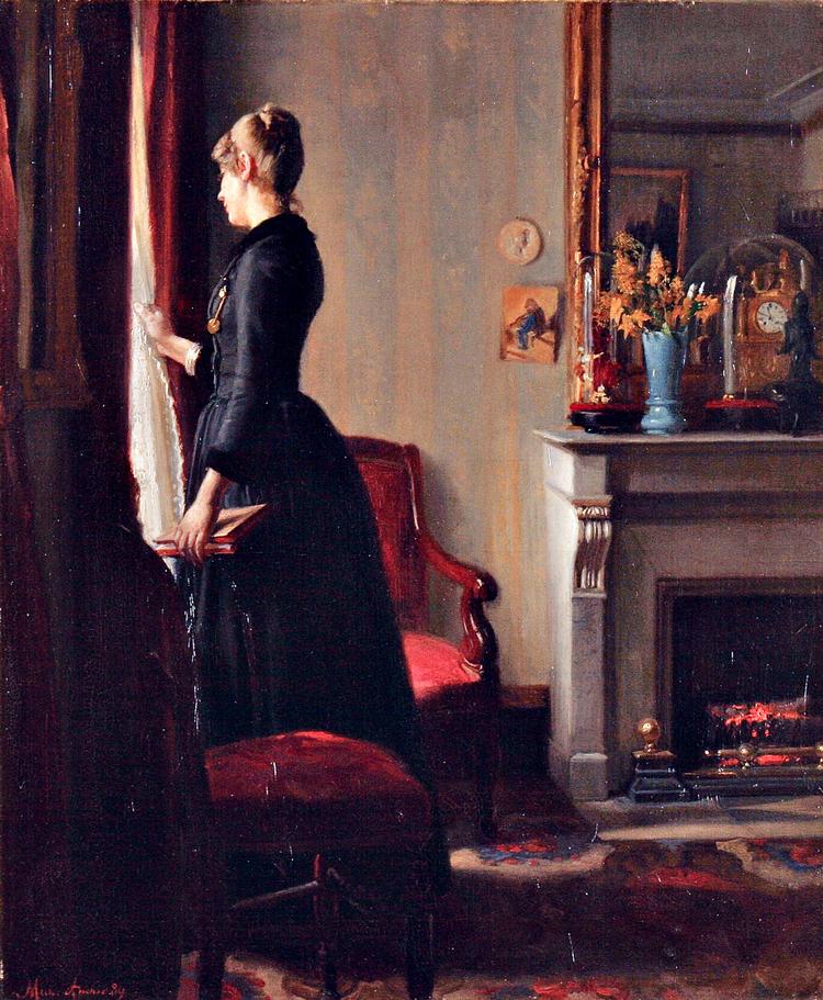 Beviset. Her Michael Anchers hidtil ukendte maleri, som skulle forestille Marie Krøyer i Paris i 1889. Det bekræftes, når man sammenligner med et andet portræt af Marie Krøyer, malet ved samme lejlighed af samme kunstner (ses nede i artiklen). 