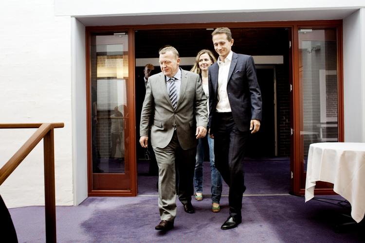 Statsministeren sammen med gruppeformand Kristian Jensen og politisk ordfører Ellen Trane Nørby, under Venstres sommergruppemøde på Bornholm forleden. 