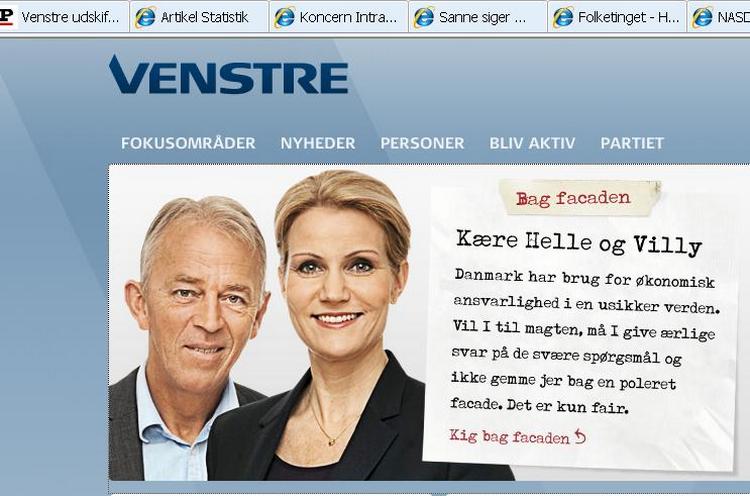 Forvandling. Sådan fremtræder oppositionens ledere på det nye billede fra Venstreskampagne. Smilene er større, og hendes trøje har fået en anden farve. 