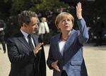 Møde. Frankrigs præsident, Nicolas Sarkozy, og Tysklands forbundskansler, Angela Merkel, i Paris. 