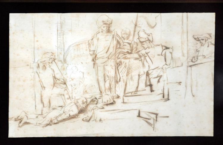 Værdifuldt. Sådan ser den lille tegning ud. Rembrandt udførte gennem sin karriere omkring 300 malerier, mens han spyttede flere tusinde tegninger og raderinger ud. Dem er der også gode penge i. 