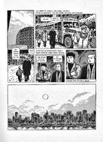 Efter. New Yorks berømte skyline bliver aldrig den samme igen. Det gør verden heller ikke for den lille familie i ’Tirsdag’. Illustration fra den nye bog: Henrik Rehr. 