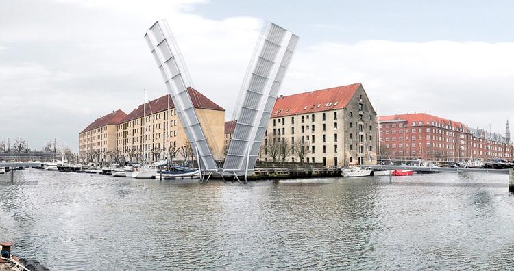 Sådan ser de ud på tegnebrættet, broerne over Christianshavns Kanal og Trangraven. Men fredningsnævnet vil ikke have, at broerne har faste bropiller i vandet, som disse broer har. Grafik: Københavns Kommune 
