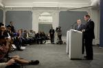 PRESSEMØDE. Lars Løkke Rasmussen og Lars Barfoed fremlagde i dag deres vækstplan 'Varig Velfærd'. 