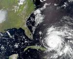 Storm. Orkanen Irene er på vej til den amerikanske østkyst. Foto: European Organisation for the Exploitation of Meteorological Satellites. 