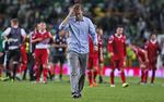 ærgerlig. Kasper Hjulmand forlader banen i Lissabon efter nederlaget til Sporting. 